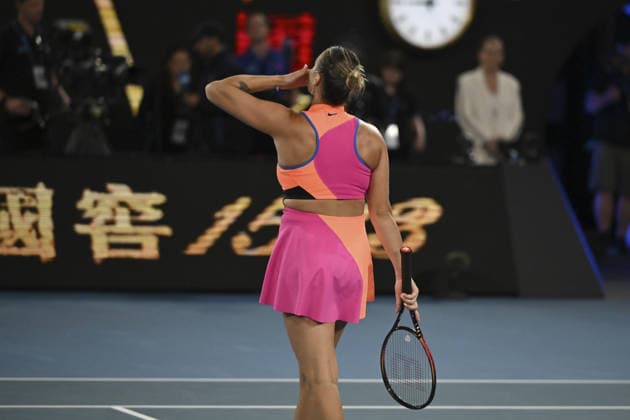Australian Open 2026 - Semifinals MELBOURNE, AUSTRALIA - JANUARY 29: Aryna Sabalenka reaction after winning her Semifinals match against Elina Svitolina (UKR) (not seen) and making it to the Final in of the Australian Open grand slam tennis tournament at Melbourne Park in Melbourne, Australia on January 29, 2026 Mark Avellino Anadolu Melbourne Australia. Editorial use only. Please get in touch for any other usage.  Copyright: x2026xAnadoluxMarkxAvellinox