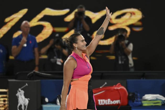 Australian Open 2026 - Semifinals MELBOURNE, AUSTRALIA - JANUARY 29: Aryna Sabalenka reaction after winning her Semifinals match against Elina Svitolina (UKR) (not seen) and making it to the Final in of the Australian Open grand slam tennis tournament at Melbourne Park in Melbourne, Australia on January 29, 2026 Mark Avellino Anadolu Melbourne Australia. Editorial use only. Please get in touch for any other usage.  Copyright: x2026xAnadoluxMarkxAvellinox