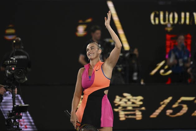 Australian Open 2026 - Semifinals MELBOURNE, AUSTRALIA - JANUARY 29: Aryna Sabalenka reaction after winning her Semifinals match against Elina Svitolina (UKR) (not seen) and making it to the Final in of the Australian Open grand slam tennis tournament at Melbourne Park in Melbourne, Australia on January 29, 2026 Mark Avellino Anadolu Melbourne Australia. Editorial use only. Please get in touch for any other usage.  Copyright: x2026xAnadoluxMarkxAvellinox