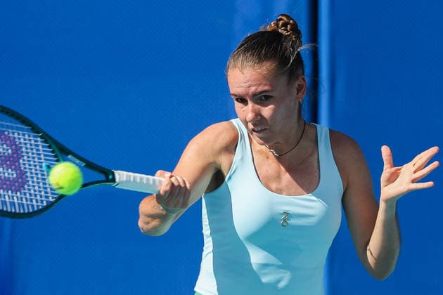 (260129) -- MANILA, Jan. 29, 2026 -- Tatiana Prozorova hits a return during the women s singles quarterfinal match between Tatiana Prozorova of Russia and Sofia Costoulas of Belgium at the WTA, Tennis Damen Philippine Women s Open in Manila, the Philippines, Jan. 29, 2026. ) (SP)THE PHILIPPINES-MANILA-TENNIS-WTA PHILIPPINE WOMEN S OPEN-SINGLES RouellexUmali 