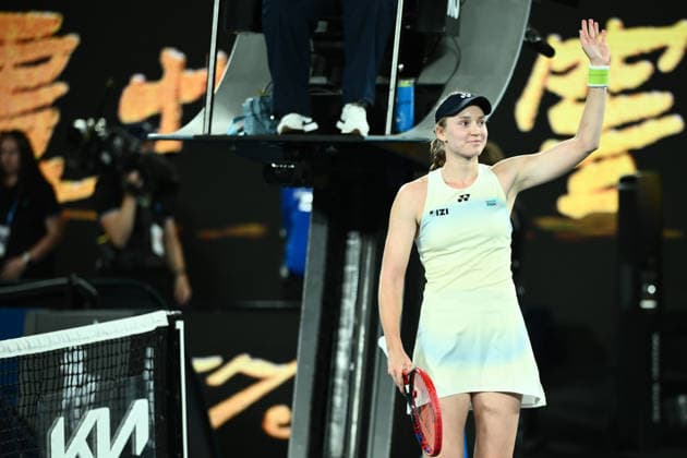 TENNIS AUSTRALIAN OPEN, Elena Rybakina of Kazakhstan celebrates her win in the women™s semifinal against Jessica Pegula of the USA on day 12 of the 2026 Australian Open tennis tournament at Melbourne Park in Melbourne, Thursday, January 29, 2026. ( NO ARCHIVING MELBOURNE VICTORIA AUSTRALIA  Copyright: xJOELxCARRETTx 20260129114265509425
