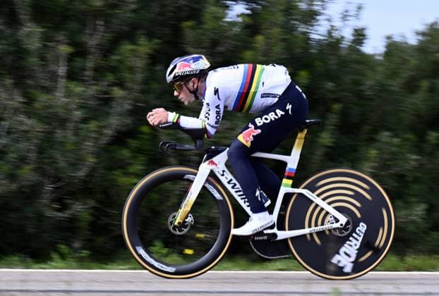 Belgian Remco Evenepoel pictured during a warm-up ride, before the Team Time Trial of the Trofeo Ses Salines Challenge Mallorca cycling race, 23,8km in Colonia de Sant Jordi, Mallorca, Spain on Thursday 29 January 2026. Belgian Evenepoel is participating in the first race in the colors of his new team Red Bull-Bora-Hansgrohe. ERICxLALMAND  x159556284x