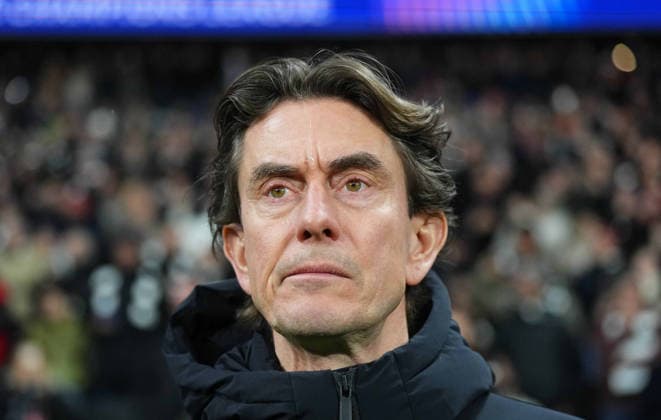 Thomas Frank Tottenham Hotspur looks on the UEFA Champions League 2025 26 League Phase match between Eintracht Frankfurt and Tottenham Hotspur, Deutsche Bank Arena on January 28, 2026 in Frankfurt, Germany Photo by Thor Wegner DeFodi Images