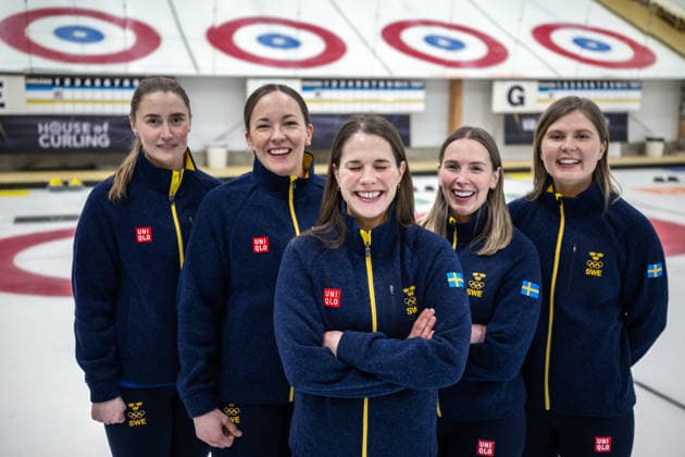 260129 Sara McManus, Agnes Knochenhauer, Anna Hasselborg, Sofia Scharback och Johanna Heldin, Curling, poserar för ett porträtt under en presskonferens anordnad av Svenska Olympiska KommittÃ n den 29 januari 2026 i Stockholm. *** 260129 Sara McManus, Agnes Knochenhauer, Anna Hasselborg, Sofia Scharback and Johanna Heldin, Curling, pose for a portrait during a press conference organized by the Swedish Olympic Committee on 29 January 2026 in Stockholm  Copyright: JOHANNAxSÄLL BB260129BB437