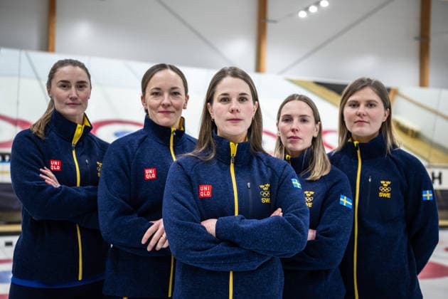 260129 Sara McManus, Agnes Knochenhauer, Anna Hasselborg, Sofia Scharback och Johanna Heldin, Curling, poserar för ett porträtt under en presskonferens anordnad av Svenska Olympiska KommittÃ n den 29 januari 2026 i Stockholm. *** 260129 Sara McManus, Agnes Knochenhauer, Anna Hasselborg, Sofia Scharback and Johanna Heldin, Curling, pose for a portrait during a press conference organized by the Swedish Olympic Committee on 29 January 2026 in Stockholm  Copyright: JOHANNAxSÄLL BB260129BB439