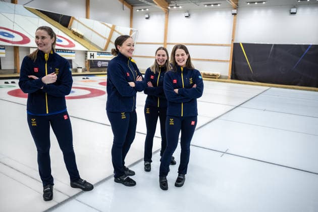 260129 Sara McManus, Agnes Knochenhauer, Anna Hasselborg och Sofia Scharback, Curling, under en presskonferens anordnad av Svenska Olympiska KommittÃ n den 29 januari 2026 i Stockholm. *** 260129 Sara McManus, Agnes Knochenhauer, Anna Hasselborg and Sofia Scharback, Curling, during a press conference organized by the Swedish Olympic Committee on 29 January 2026 in Stockholm  Copyright: JOHANNAxSÄLL BB260129BB440