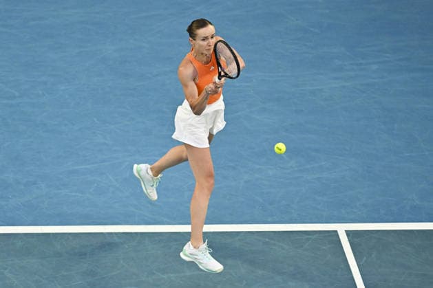 AUSTRALIAN OPEN 2026 MELBOURNE, AUSTRALIA - JANUARY 29: Elina Svitolina (UKR) in action against Aryna Sabalenka (NOT SEEN) during the Semifinals match at the Australian Open grand slam tennis tournament at Melbourne Park in Melbourne, Australia on January 29, 2026 Mark Avellino Anadolu Melbourne Australia. Editorial use only. Please get in touch for any other usage.  Copyright: x2026xAnadoluxMarkxAvellinox