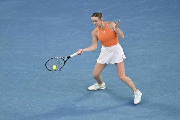 AUSTRALIAN OPEN 2026 MELBOURNE, AUSTRALIA - JANUARY 29: Elina Svitolina (UKR) in action against Aryna Sabalenka (NOT SEEN) during the Semifinals match at the Australian Open grand slam tennis tournament at Melbourne Park in Melbourne, Australia on January 29, 2026 Mark Avellino Anadolu Melbourne Australia. Editorial use only. Please get in touch for any other usage.  Copyright: x2026xAnadoluxMarkxAvellinox