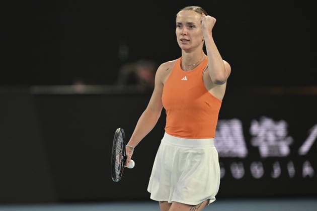 AUSTRALIAN OPEN 2026 MELBOURNE, AUSTRALIA - JANUARY 29: Elina Svitolina (UKR) reaction after scoring a point against Aryna Sabalenka (NOT SEEN) during the Semifinals match at the Australian Open grand slam tennis tournament at Melbourne Park in Melbourne, Australia on January 29, 2026 Mark Avellino Anadolu Melbourne Australia. Editorial use only. Please get in touch for any other usage.  Copyright: x2026xAnadoluxMarkxAvellinox