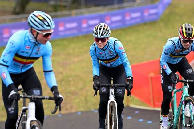 UCI World Championships 2026 Hulst - Media activities 29 01 2026 HULST, THE NETHERLANDS - JANUARY 29 : Illustration picture showing Belgian cyclocross riders on training during the official training session on the track of the 2026 UCI Cyclo-Cross World Championships on January 29, 2026 in Hulst, The Netherlands, 29 01 2026 Hulst The Netherlands  Copyright: xNicoxVereeckenx