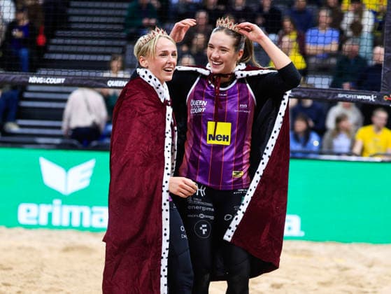 STOCKHOLM, SWEDEN 20260129 Norways Sunniva Helland Hansen and Nina Pavlova win the Stockholm Beach 2026 beach volleyball competition, an official event in the international Queen King of the Court series, at the Avicii Arena in Stockholm STOCKHOLM SWEDEN x60160x  Copyright: xStefanxJerrevang TTx STOCKHOLM BEACH