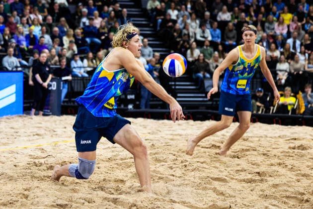 STOCKHOLM, SWEDEN 20260129 Swedens David Ahman and Jonatan Hellvig during the beach volleyball competition Stockholm Beach 2026, an official competition in the international Queen King of the Court series, at Avicii Arena in Stockholm STOCKHOLM SWEDEN x60160x  Copyright: xStefanxJerrevang TTx STOCKHOLM BEACH