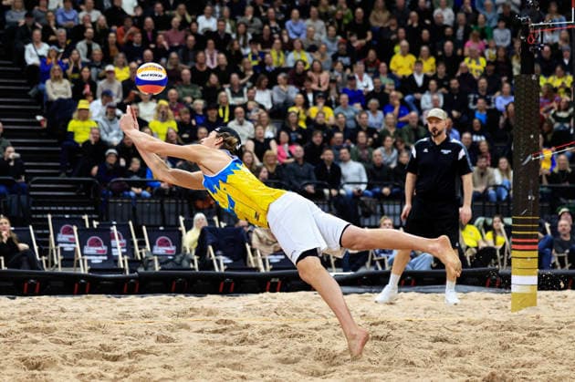 STOCKHOLM, SWEDEN 20260129 Swedens Jacob Hölting Nilsson during the beach volleyball competition Stockholm Beach 2026, an official event in the international Queen King of the Court series, at Avicii Arena in Stockholm STOCKHOLM SWEDEN x60160x  Copyright: xStefanxJerrevang TTx STOCKHOLM BEACH 2026