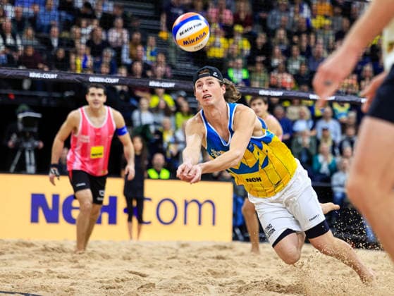 STOCKHOLM, SWEDEN 20260129 Swedens Jacob Hölting Nilsson during the beach volleyball competition Stockholm Beach 2026, an official competition in the international Queen King of the Court series, at Avicii Arena in Stockholm STOCKHOLM SWEDEN x60160x  Copyright: xStefanxJerrevang TTx STOCKHOLM BEACH 2026