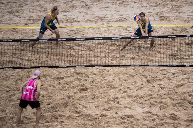 260129 Swedens David Ahman and Jonatan Hellvig during Stockholm Beach 2026 on January 29, 2026 in Stockholm  Copyright: EMMAxWALLSKOG BB260129EW022