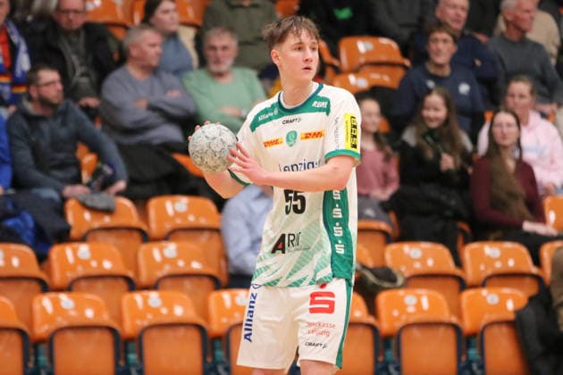 29 01 2026 Handball Men 2025 2026 Test match Dessau Roßlauer HV 06 SC DHFK Leipzig Anhalt Arena Dessau Casper Gauer Leipzig, 55, white on the ball Dessau Roßlau Saxony Anhalt Germany