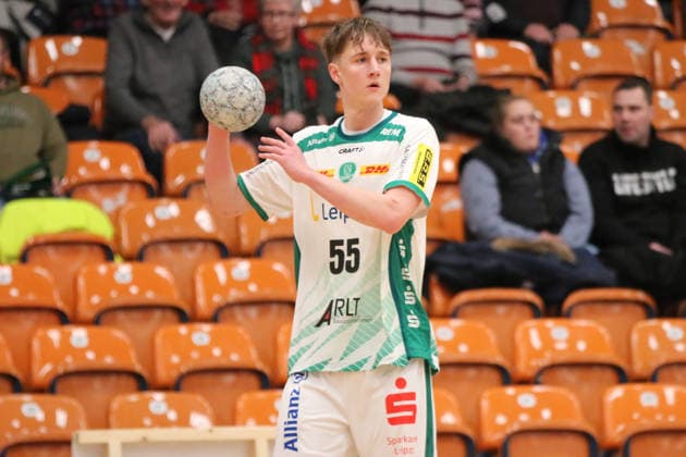 29 01 2026 Handball Men 2025 2026 Test match Dessau Roßlauer HV 06 SC DHFK Leipzig Anhalt Arena Dessau Casper Gauer Leipzig, 55, white on the ball Dessau Roßlau Saxony Anhalt Germany