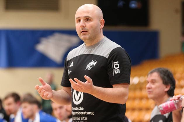 29 01 2026 Handball Men 2025 2026 Test match Dessau Roßlauer HV 06 SC DHFK Leipzig Anhalt Arena Dessau Vanja Radic Dessau, Coach Dessau Roßlau Saxony Anhalt Germany