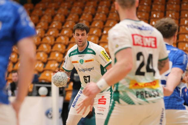 29 01 2026 Handball Men 2025 2026 Test match Dessau Roßlauer HV 06 SC DHFK Leipzig Anhalt Arena Dessau Dean Bombac Leipzig, 67, white on the ball Dessau Roßlau Saxony Anhalt Germany