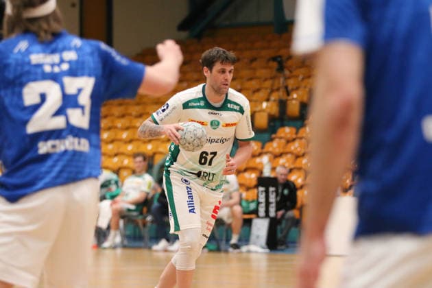 29 01 2026 Handball Men 2025 2026 Test match Dessau Roßlauer HV 06 SC DHFK Leipzig Anhalt Arena Dessau Dean Bombac Leipzig, 67, white on the ball Dessau Roßlau Saxony Anhalt Germany