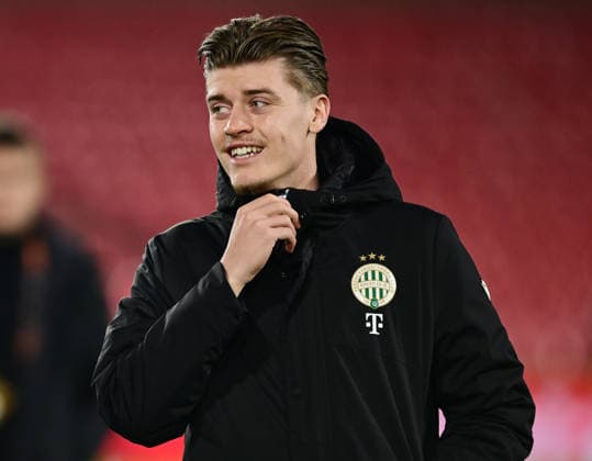 Nottingham, England, 29th January 2026. Zsombor Gruber of Ferencvaros takes a look at the stadium before the Nottingham Forest vs Ferencvaros UEFA Europa League match at the City Ground, Nottingham. Picture credit should read: Harriet Massey Sportimage EDITORIAL USE ONLY. No use with unauthorised audio, video, data, fixture lists, club league logos or live services. Online in-match use limited to 120 images, no video emulation. No use in betting, games or single club league player publications. SPI_017_HM_Forest_Ferencvaros SPI-4491-0017