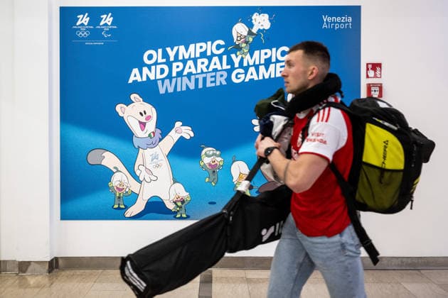 Milano Cortina 2026, impressions from Marco Polo Airport in Venice
