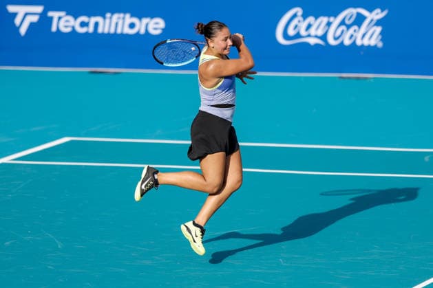 Philippine Women s Open in Manila Sofia Costoulas of Belgium in action agianst Tatiana Prozorova of Russia in the Women s Singles Quarterfinal match during day four of the Philippine Women s Open in Manila, Philippines on January 29, 2026. The Philippine Women s Open runs from January 26 to 31 2026. MANILA PHILIPPINES  Copyright: xMatrixxImagesx xMarkxCristinox
