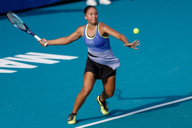 Philippine Women s Open in Manila Sofia Costoulas of Belgium in action agianst Tatiana Prozorova of Russia in the Women s Singles Quarterfinal match during day four of the Philippine Women s Open in Manila, Philippines on January 29, 2026. The Philippine Women s Open runs from January 26 to 31 2026. MANILA PHILIPPINES  Copyright: xMatrixxImagesx xMarkxCristinox