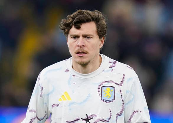 Birmingham, England, 29th January 2026. Victor Lindelof of Aston Villa arm up before the Aston Villa vs FC Salzburg UEFA Europa League match at Villa Park, Birmingham. Picture credit should read: Andrew Yates Sportimage EDITORIAL USE ONLY. No use with unauthorised audio, video, data, fixture lists, club league logos or live services. Online in-match use limited to 120 images, no video emulation. No use in betting, games or single club league player publications. SPI_014_AY_Villa_Salzburg SPI-4490-0008