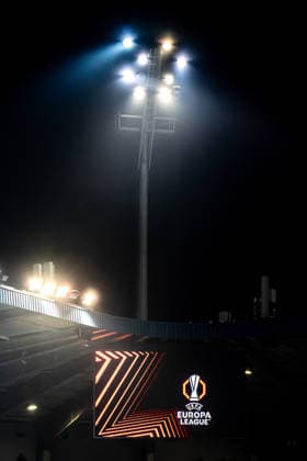 2026-01-29 KRC Genk v Malmo FF - UEFA Europa League 2025 26 League Phase MD8 GENK, BELGIUM - JANUARY 29: led board showing the UEFA Europa League graphics prior to the UEFA Europa League 2025 26 League Phase MD8 match between KRC Genk and Malmo FF at Cegeka Arena on January 29, 2026 in Genk, Belgium. (Photo by Gabriel Calvino Alonso BSR Agency) Genk Belgium Content not available for redistribution in The Netherlands directly or indirectly through any third parties. Copyright: xBSRxAgencyx