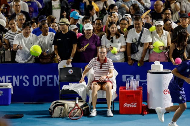 Philippine Women s Open in Manila Donna Vekic of Croatia sits following her victory over Lin Zhu of China during day four of the Philippine Women s Open in Manila, Philippines on January 29, 2026. The Philippine Women s Open runs from January 26 to 31 2026. MANILA PHILIPPINES  Copyright: xMatrixxImagesx xMarkxCristinox