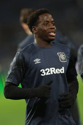 Djeidi Gassama warms up for the UEFA Europa League league phase match at Estadio do Dragao, Porto. Porto v Rangers - UEFA Europa League - Estadio do Dragao, Lanarkshire, Portugal - 29 Jan 2026Porto Estadio do Dragao Lanarkshire Portugal EDITORIAL USE ONLY  Copyright: xRangersxFC Shutterstockx 16488283ac