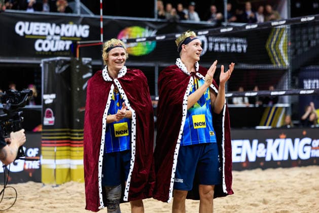 STOCKHOLM, SWEDEN 20260129 Swedens David Ahman and Jonatan Hellvig win the final of the beach volleyball competition Stockholm Beach 2026, an official competition in the international Queen King of the Court series, at the Avicii Arena in Stockholm STOCKHOLM SWEDEN x60160x  Copyright: xStefanxJerrevang TTx STOCKHOLM BEACH 2026
