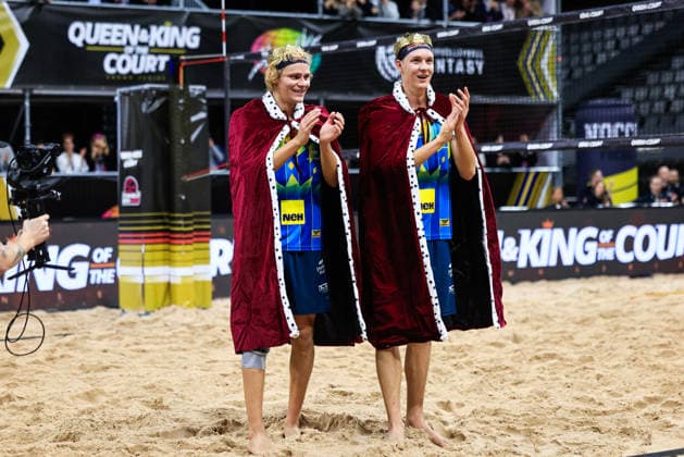 Swedens David Ahman and Jonatan Hellvig win the final of the beach volleyball competition Stockholm Beach 2026, an official competition in the international Queen King of the Court series, at the Avicii Arena in Stockholm, Sweden, January 29, 2026 STOCKHOLM SWEDEN x60160x  Copyright: xStefanxJerrevang TTx STOCKHOLM BEACH 2026