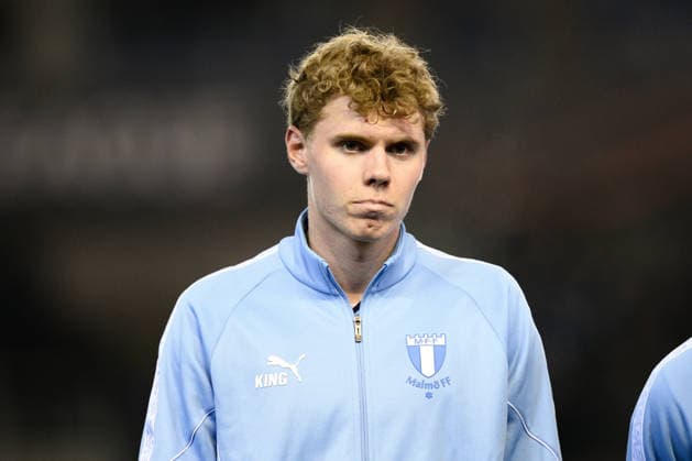 260129 Malte Frejd Palsson of Malmö FF ahead of the UEFA Europa League football match between KRC Genk and Malmö FF on January 29, 2026 in Genk Photo Simon Hastegard BILDBYRAN kod SH SH0684 fotboll football soccer fotball uefa europa league europa league krc genk malmö ff bbeng  Copyright: SIMONxHASTEGARD BB260129SH027