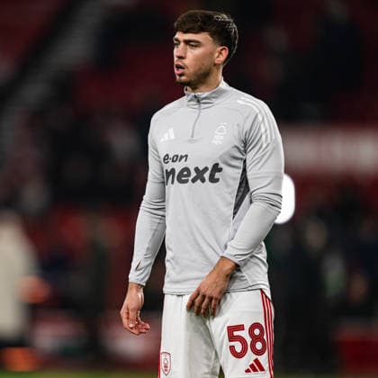 29th January 2026; The City Ground, Nottingham, England; UEFA Europa League Football, Nottingham Forest versus Ferencvarosi; Jack Thompson of Nottingham Forest during the pre-match warm-up  GodfreyxPitt Content restricted for UK based newspaper