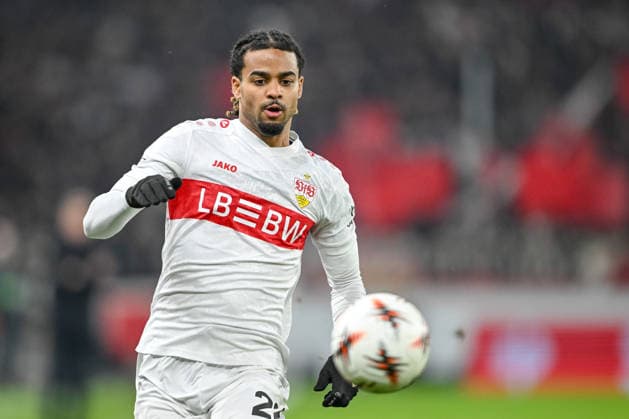 Lorenz Assignon VfB Stuttgart controls the Ball during the UEFA Europa League 2025 26 League Phase MD8 match between VfB Stuttgart and BSC Young Boys at Stuttgart Arena on January 29, 2026 in Stuttgart, Germany Photo by Harry Langer DeFodi Images