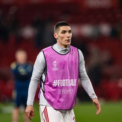29th January 2026; The City Ground, Nottingham, England; UEFA Europa League Football, Nottingham Forest versus Ferencvarosi; Nikola Milenkovic of Nottingham Forest during the pre-match warm-up  GodfreyxPitt Content restricted for UK based newspaper
