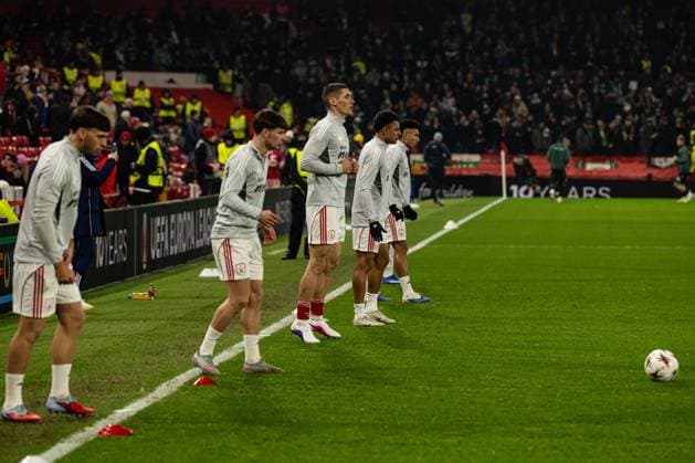 29th January 2026; The City Ground, Nottingham, England; UEFA Europa League Football, Nottingham Forest versus Ferencvarosi; Nottingham Forest players during the pre-match warm-up  GodfreyxPitt Content restricted for UK based newspaper