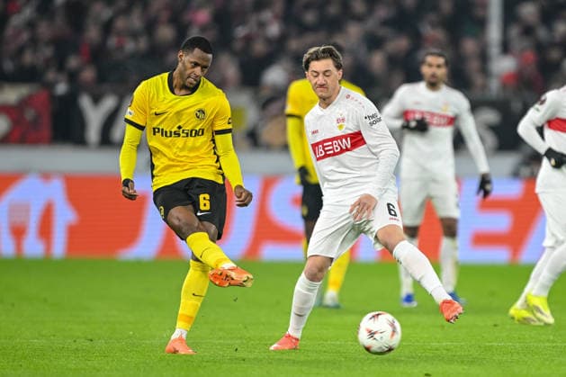 Edimilson Fernandes BSC Young Boys and Angelo Stiller VfB Stuttgart battle for the ball during the UEFA Europa League 2025 26 League Phase MD8 match between VfB Stuttgart and BSC Young Boys at Stuttgart Arena on January 29, 2026 in Stuttgart, Germany Photo by Harry Langer DeFodi Images