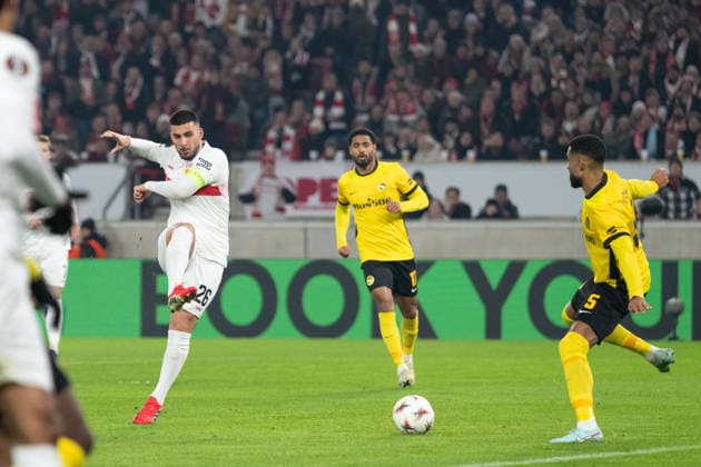 Goal for 1 0 by Deniz Undav VfB Stuttgart 26 , Goal kick, re Gregory Wuethrich BSC Young Boys Bern, 05 GER, VfB Stuttgart vs BSC Young Boys Bern, Football, UEFA Europa League, Men, Matchday 8, Season 2025 2026, 29 01 2026, GER, VfB Stuttgart vs BSC Young Boys Bern, Football, UEFA Europa League, Men, Matchday 8, Season 2025 2026, 29 01 2026 Stuttgart Copyright: xEibner-Pressefoto WolfgangxFrankx EP_WFK