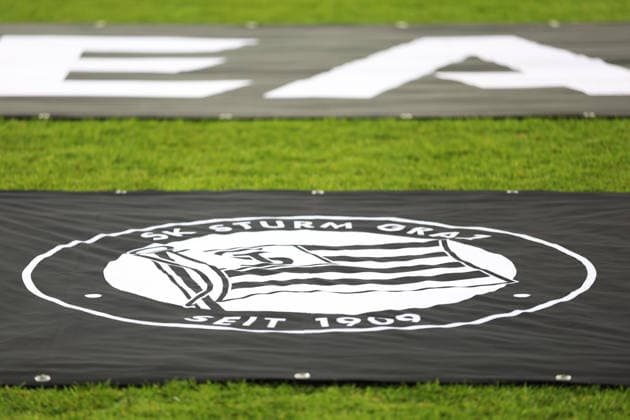 SOCCER - UEFA EL, Sturm vs Brann GRAZ,AUSTRIA,29.JAN.26 - SOCCER - UEFA Europa League, SK Sturm Graz vs SK Brann Bergen. Image shows banenr of Sturm.  GEPAxpictures xChrisxBauer