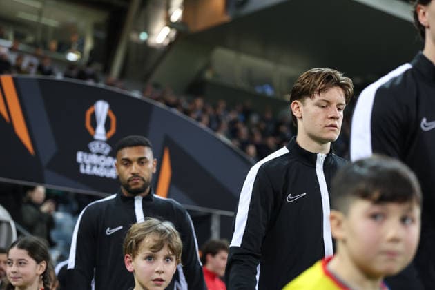 SOCCER - UEFA EL, Sturm vs Brann GRAZ,AUSTRIA,29.JAN.26 - SOCCER - UEFA Europa League, SK Sturm Graz vs SK Brann Bergen. Image shows Maurice Malone and Luca Weinhandl (Sturm).  GEPAxpictures xChrisxBauer