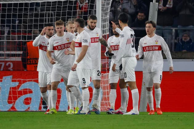 Goal celebration VfB Stuttgart at 1 0 by Deniz Undav VfB Stuttgart, 26 , Germany, Soccer, UEFA Europa League, Matchday 8, 2025 2026, VfB Stuttgart vs Young Boys Bern, 29 01 2026, Stuttgart MHP Arena Germany Copyright: xGrantxHubbsx