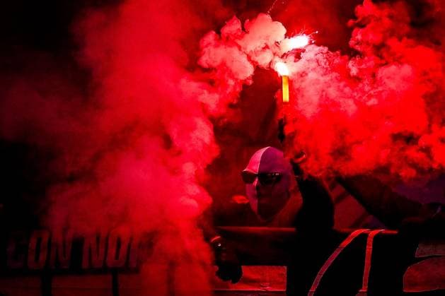 KRC Genk v Malmo - UEFA Europa League GENK, BELGIUM - JANUARY 29 : Fans of KRC Genk with pyro ahead of the UEFA Europa League 2025 26 League Phase MD8 match between KRC Genk and Malmo on January 29, 2026 in Genk, Belgium, 29 01 2026  Copyright: xTomasxSiskx
