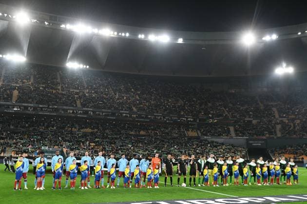 Fußball, EuroLeague, Real Betis Sevilla - Feyenoord Rotterdam #5 SEVILLA, 29-01-2026, Stadium La Cartuja, UEFA Football season 2025 2026, Europa League match between Betis Sevilla and Feyenoord. Pictures shows team line ups Betis Sevilla - Feyenoord  x201171215x Copyright: