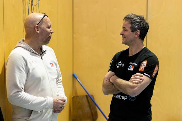 Axel Kromer, HBW Balingen Weilstetten, Managing Director , left and Matthias Flohr, HBW Balingen Weilstetten, Coach , HBW Balingen Weilstetten vs Kadetten Schaffhausen, Handball, Test match, Season 2025 2026, 29 01 26 Eibner Pressefoto Andreas Ulmer HBW Balingen Weilstetten vs Kadetten Schaffhausen, Handball, Test match, Season 2025 2026, 29 01 26 Dotternhausen Copyright: xEibner-Pressefoto AndreasxUlmerx EP_AUR