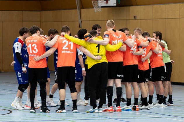 Kadetten Schaffhausen, the team circle, HBW Balingen Weilstetten vs Kadetten Schaffhausen, handball, test match, 2025 2026 season, 29 01 26 Eibner Pressefoto Andreas Ulmer HBW Balingen Weilstetten vs Kadetten Schaffhausen, handball, test match, 2025 2026 season, 29 01 26 Dotternhausen Copyright: xEibner-Pressefoto AndreasxUlmerx EP_AUR