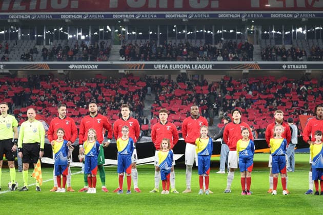 FOOTBALL : LOSC Lille vs Freiburg - UEFA Europa League - 29 01 2026 Equipe du SC Freiburg Equipe du LOSC Lille lors du match LOSC Lille vs Freiburg, UEFA Europa League phase de ligue, Decathlon Arena stade Pierre Mauroy, le 29 janvier 2026 - photo Laurent Sanson PsnewZ  Copyright: xLaurentxSANSONx xPsnewZx