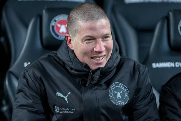 29 01 2026, Football, UEFA Europa League, Matchday 8, FC Midtjylland GNK Dinamo Zagreb, MCH Arena in Herning, Denmark Head Coach Mike Tullberg FC Midtjylland hc Regulations prohibit any use of photographs as image sequences and or quasi video Denmark